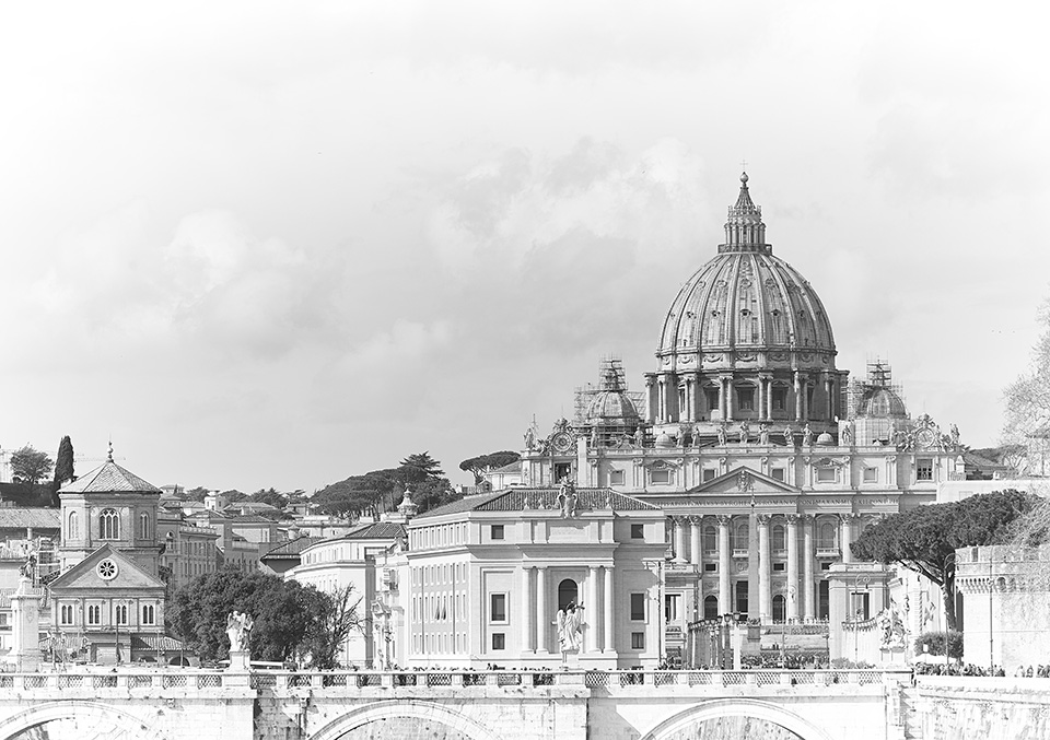 St. Peter's Basilica Black and White / Monochrome by Stephen Je